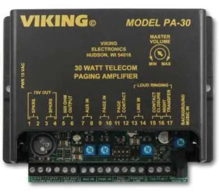 Viking 30 Watt Paging Amplifier with Loud Ringing and 4。